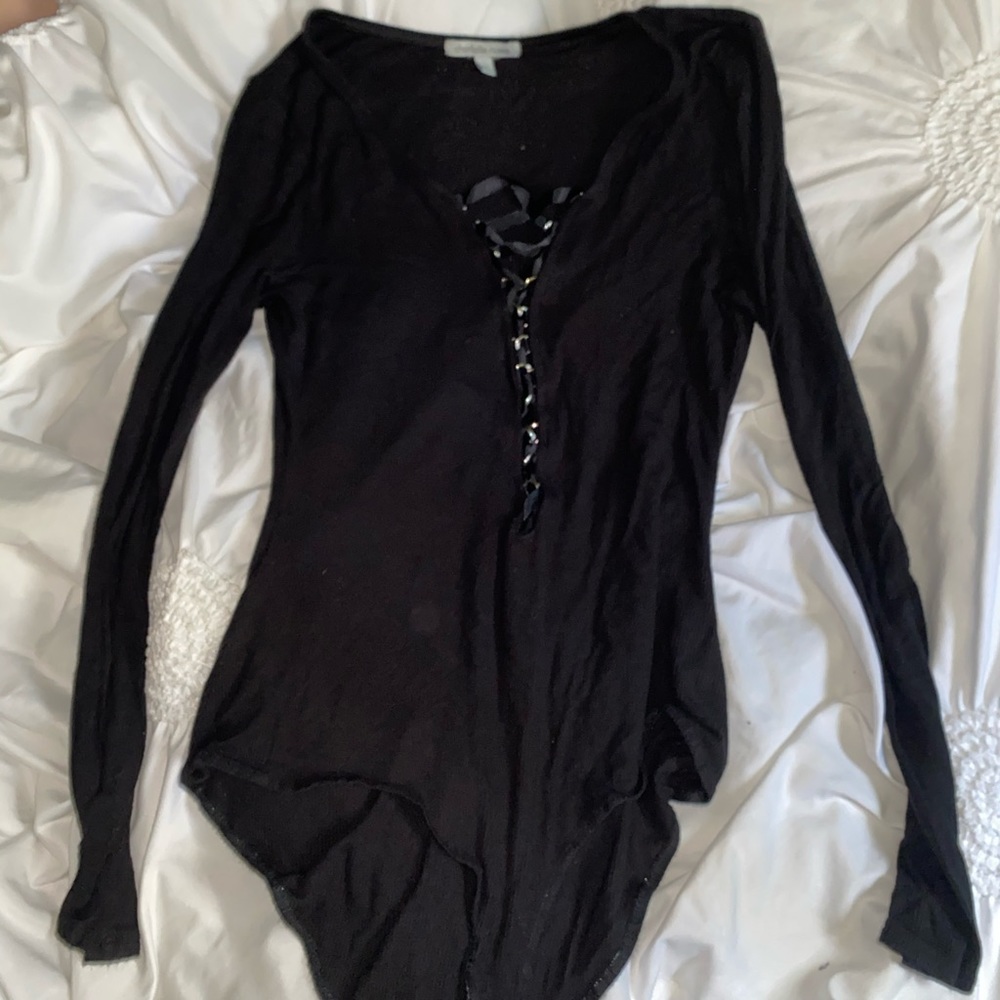 Black laceup body suit 🖤